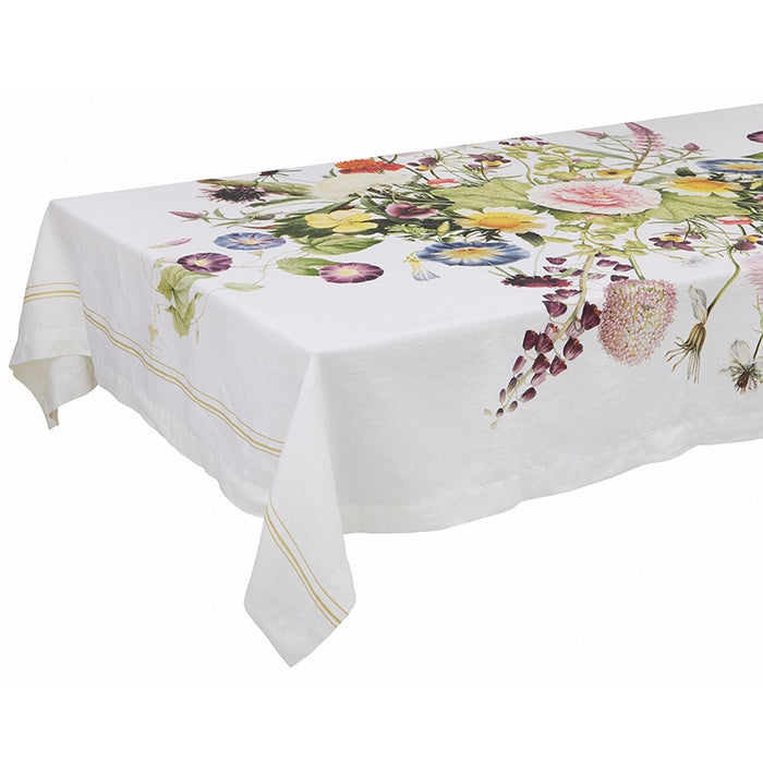 Blooming Flower Garden Linen Tablecloth